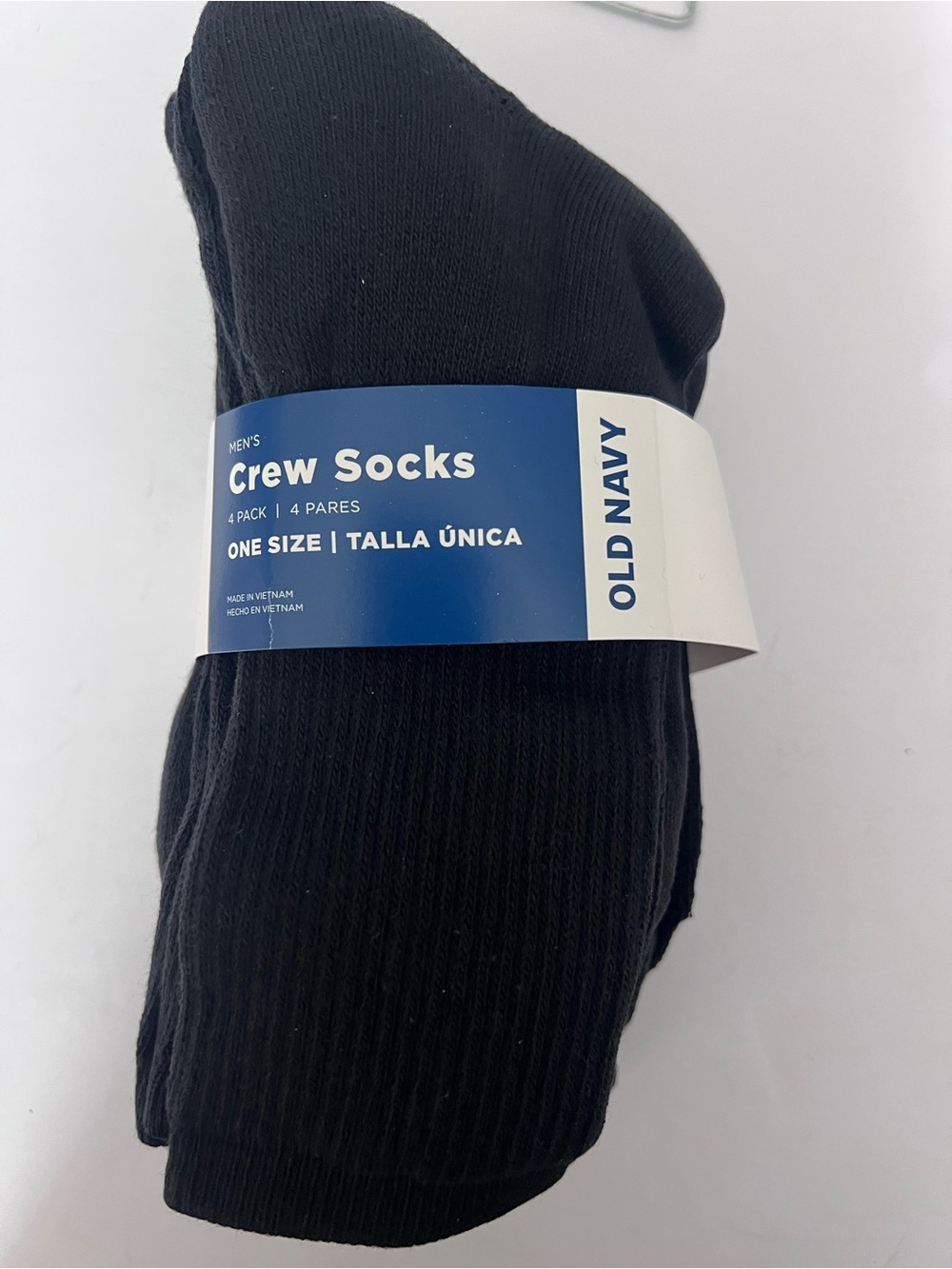 Old navy crew socks black one size 4 pack new